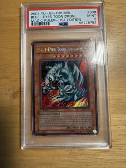 Yu-Gi-Oh! Blue-Eyes Toon Dragon Magic Ruler 1st Ed Secret Rare MRL-000 PSA 9 - Image 1