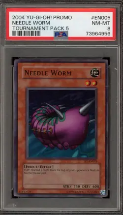 Yu-Gi-Oh! Needle Worm Tournament Pk. 5 Super Rare Promo TP5-EN005 PSA 8 - Image 1