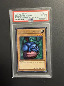 PSA 10 GEM MINT Obese Marmot of Nefariousness - WCPP-EN003 Rare Yugioh - Image 1