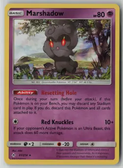 Marshadow 81/214 Pokemon Unbroken Bonds Rare Near Mint Holo Card (NM) 1 - Image 1