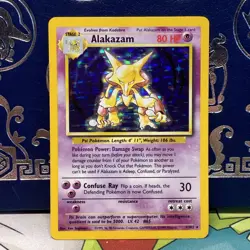 Pokemon Alakazam TCG Base Set Holo Card 1/102 Holo Rare NM / M - Image 1