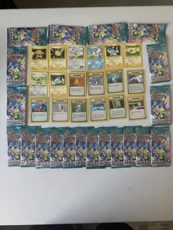 Pokemon Lot - 20 Pokemon Booster Packs Included And 18 Trading Cards - 16.0 - Image 1