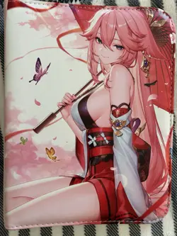 Yae Miko Anime Waifu Trading Card 1 A5 Pocket Zipper Small Binder - Image 1