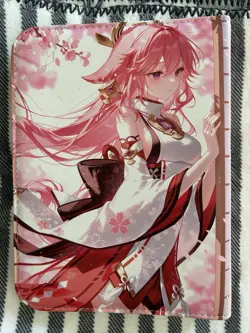 Yae Miko Anime Waifu Trading Card 1 A5 Pocket Zipper Small Binder - Image 2