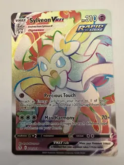 Pokemon Sylveon VMAX TCG Rainbow Secret Rare Card 211/203 Evolving Skies NM - Image 2