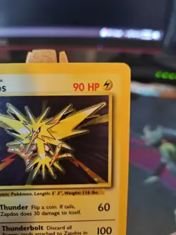 Pokemon TCG Zapdos Base Set Holo Unlimited Rare Card 16/102 LP - Image 3