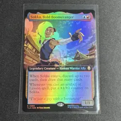 Sokka, Bold Boomeranger (Extended Art Foil) Rare MTG Avatar 0383 - Image 1