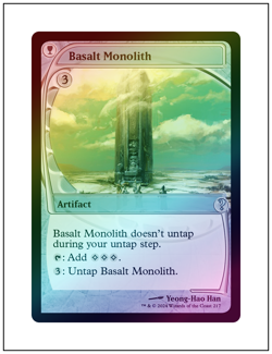 1x Basalt Monolith, Foil, Mystery Booster 2 - Future Sight, Magic MTG NM - Image 1