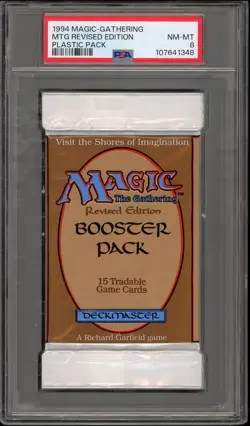 Magic The Gathering MTG Revised Edition Plastic Pack Sealed Booster Pack PSA 8 - Image 1