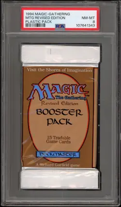 Magic The Gathering MTG Revised Edition Plastic Pack Sealed Booster Pack PSA 8 - Image 1
