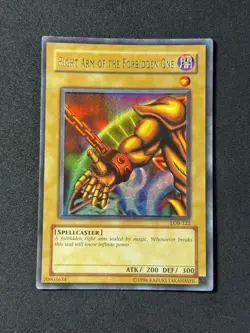 Yugioh Right Arm of the Forbidden One LOB-122 UR Foil Shift 2002 Original MP - Image 1