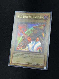 Yugioh Right Arm of the Forbidden One LOB-122 UR Foil Shift 2002 Original MP - Image 3