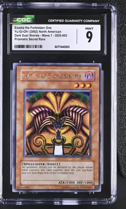 CGC 9 MINT Exodia the Forbidden One DDS-003 Secret Rare Promo *0003 Yugioh - Image 1