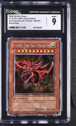 CGC 9 MINT Slifer the Sky Dragon GBI-001 Secret Rare Promo *0007 Yugioh - Image 1