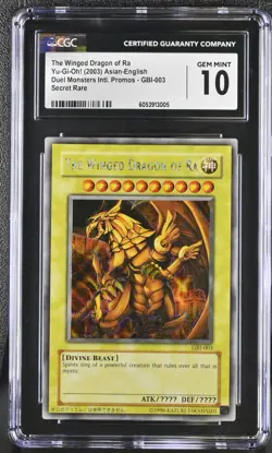CGC 10 GEM MINT The Winged Dragon of Ra GBI-003 Secret Rare Promo *3005 Yugioh - Image 1