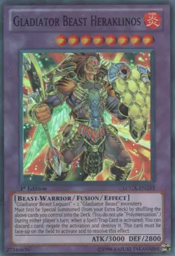 Yugioh! MP Gladiator Beast Heraklinos - LCGX-EN253 - Super Rare - 1st Edition Mo - Image 1