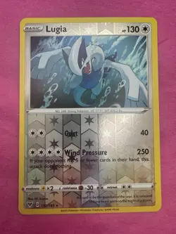 LUGIA REVERSE HOLO RARE VIVID VOLTAGE 132/185 SWSH POKEMON CARD NM - Image 1