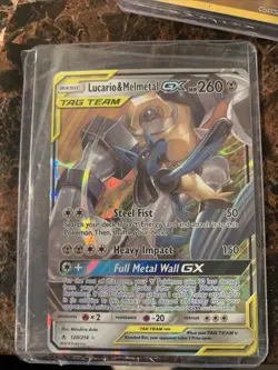 Lucario & Melmetal GX Tag Team Full Art HoloFoil 120/214 Pokemon Card - Image 2