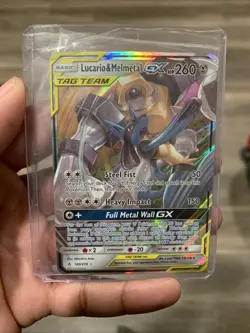 Lucario & Melmetal GX Tag Team Full Art HoloFoil 120/214 Pokemon Card - Image 4