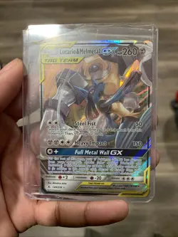 Lucario & Melmetal GX Tag Team Full Art HoloFoil 120/214 Pokemon Card - Image 5