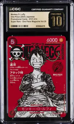 2025 ONE PIECE JAPANESE PROMO CARDS #ST21-014 MONKEY D. LUFFY CGC 10 PRISTINE - Image 1