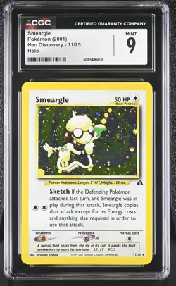 CGC 9 MINT Smeargle 2001 Neo Discovery 11/75 Holo Pokemon Card - Image 1