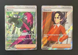 Atticus & Giacomo - Pokemon TCG - 2 Card Lot (Full Art Rare Trainer Holos) - Image 1