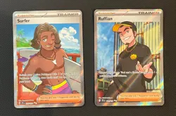 Surfer & Ruffian - Pokemon TCG - 2 Card Lot (Full Art Rare Trainer Holos) - Image 1