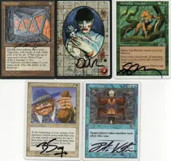 MANA CRYPT and 69 Other Collectible Cards - SIGNED by 26 Different Artists!! - Image 1