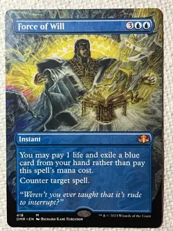 Force of Will Borderless Dominaria Remastered MTG - Image 1