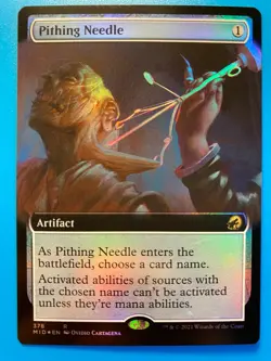MTG 1x FOIL EXTENDED ART Pithing Needle 378 Innistrad Midnight Hunt Magic x1 NM - Image 1