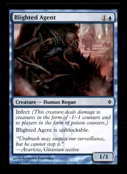 MTG Blighted Agent LP Light Play New Phyrexia [5312] - Image 1