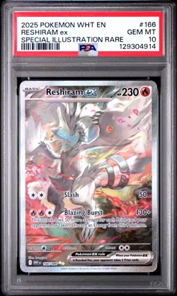 Pokemon White Flare Reshiram EX Special Illustration Rare 166/086 PSA 10 - Image 1