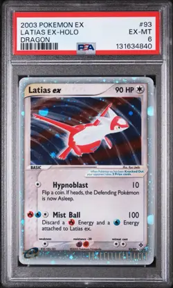 Pokemon 2003 EX Dragon Latias Holo Ultra Rare Card #93/97 PSA 6 - Image 1