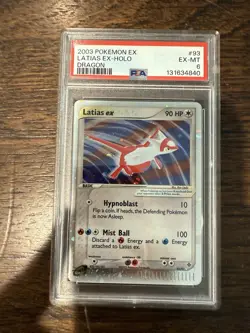 Pokemon 2003 EX Dragon Latias Holo Ultra Rare Card #93/97 PSA 6 - Image 3