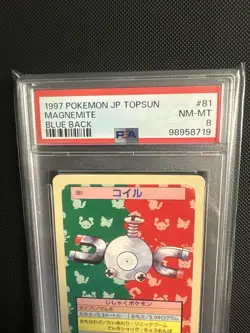 1995 Japanese Pokemon Topsun Blue Back Magnemite Card PSA 8 Graded Mint - Image 2