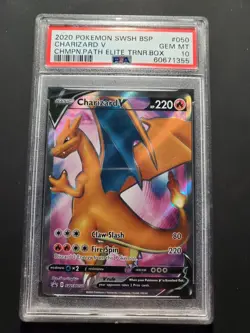 2020 POKEMON SWSH BLACK STAR PROMO #050 CHARIZARD V PSA 10 - Image 1