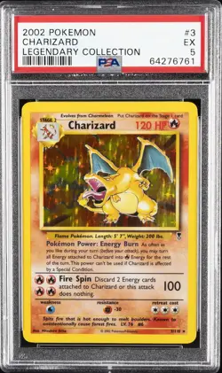 2002 POKEMON LEGENDARY COLLECTION #3 CHARIZARD PSA 5 - Image 1