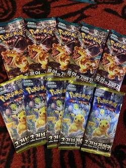 Pokemon OBSIDIAN FLAMES & SURGING SPARKS 10 Packs Total ! - Image 1