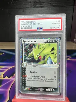 Pokemon Tyranitar ex POP Series 1 Holo Ultra Rare #17 PSA 8 Big Swirl - Image 1
