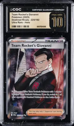 2025 POKEMON DESTINED RIVALS ULTRA RARE TEAM ROCKET'S GIOVANNI CGC 10 PRISTINE - Image 1