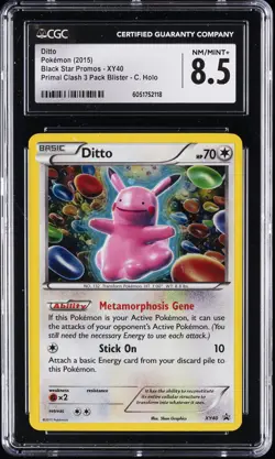 2015 POKEMON BLACK STAR PROMOS PRIMAL CLASH 3 PACK BLISTER C HO DITTO CGC 8.5 - Image 1