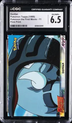 1999 POKEMON TOPPS POKEMON THE FIRST MOVIE FIRST PRINT #11 DONFAN CGC 6.5 - Image 1