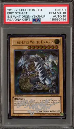 Yu-Gi-Oh! Blue-Eyes White Dragon 1st Ed Ulti. Eric Kaiba Stuart Auto 10 PSA 10 - Image 1