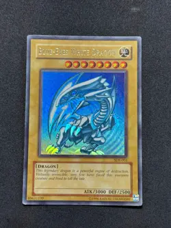 Yugioh Blue-Eyes White Dragon SDK-001 Ultra Rare Played - Image 1