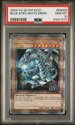 PSA 10 Blue-Eyes White Dragon KC01-EN000 QCR Promo *1579 YUGIOH - Image 1