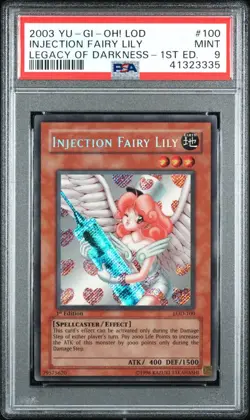 Yu-Gi-Oh! 2003 Injection Fairy Lily LOD-100 1st Edition - PSA 9 - Image 1