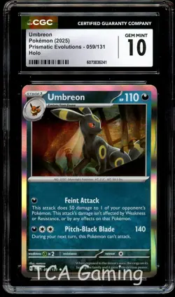 CGC 10 GEM MINT Umbreon 059/131 HOLO RARE Prismatic Evolutions Pokemon Card 241 - Image 1