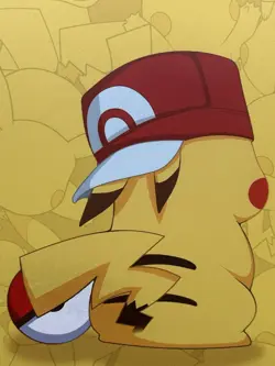 Pokemon Trading Card Binder Pikachu with Hat Yellow Leather Case with Sheets - Image 2