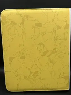 Pokemon Trading Card Binder Pikachu with Hat Yellow Leather Case with Sheets - Image 4